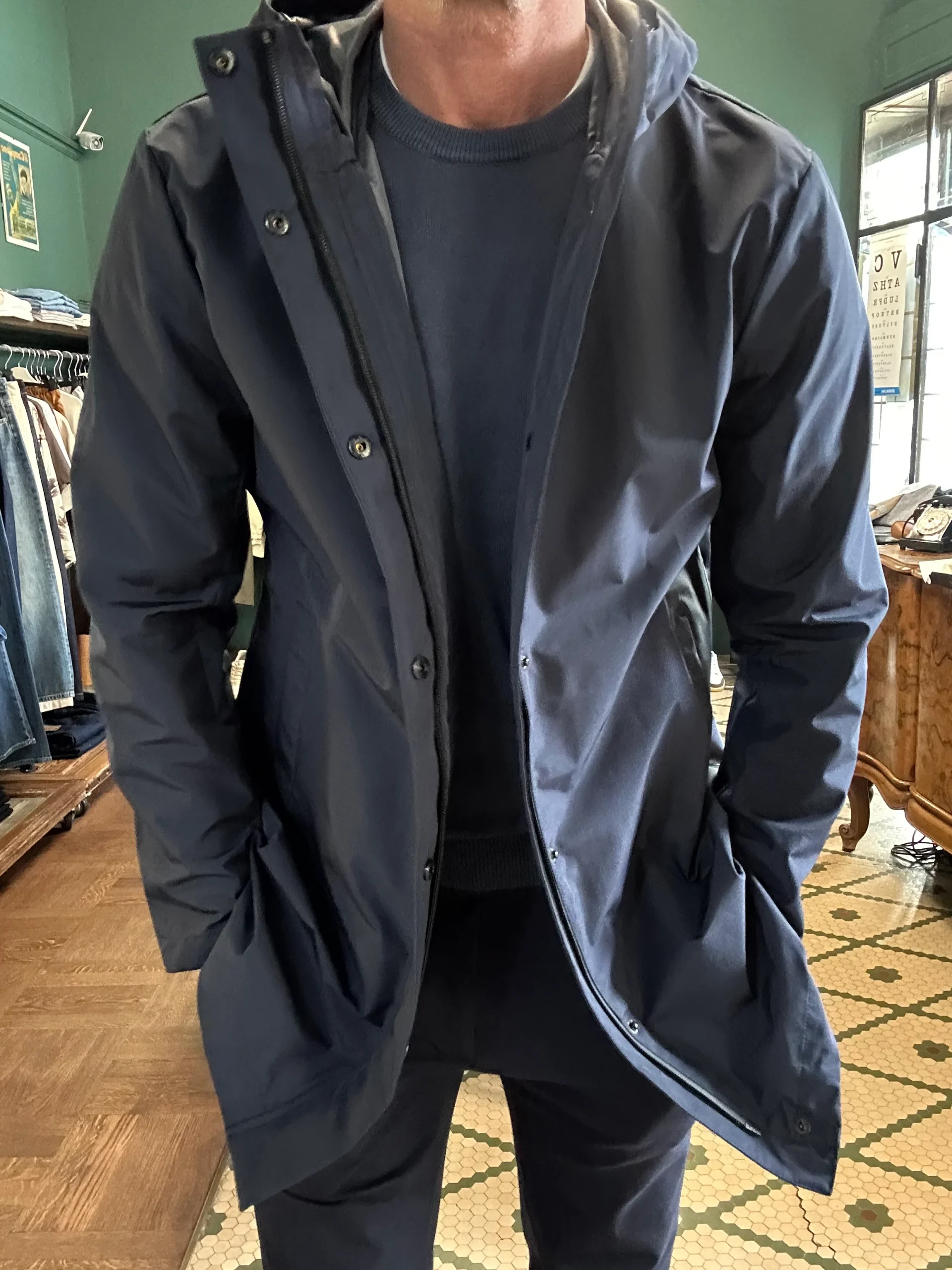 Parka impermeabile blu