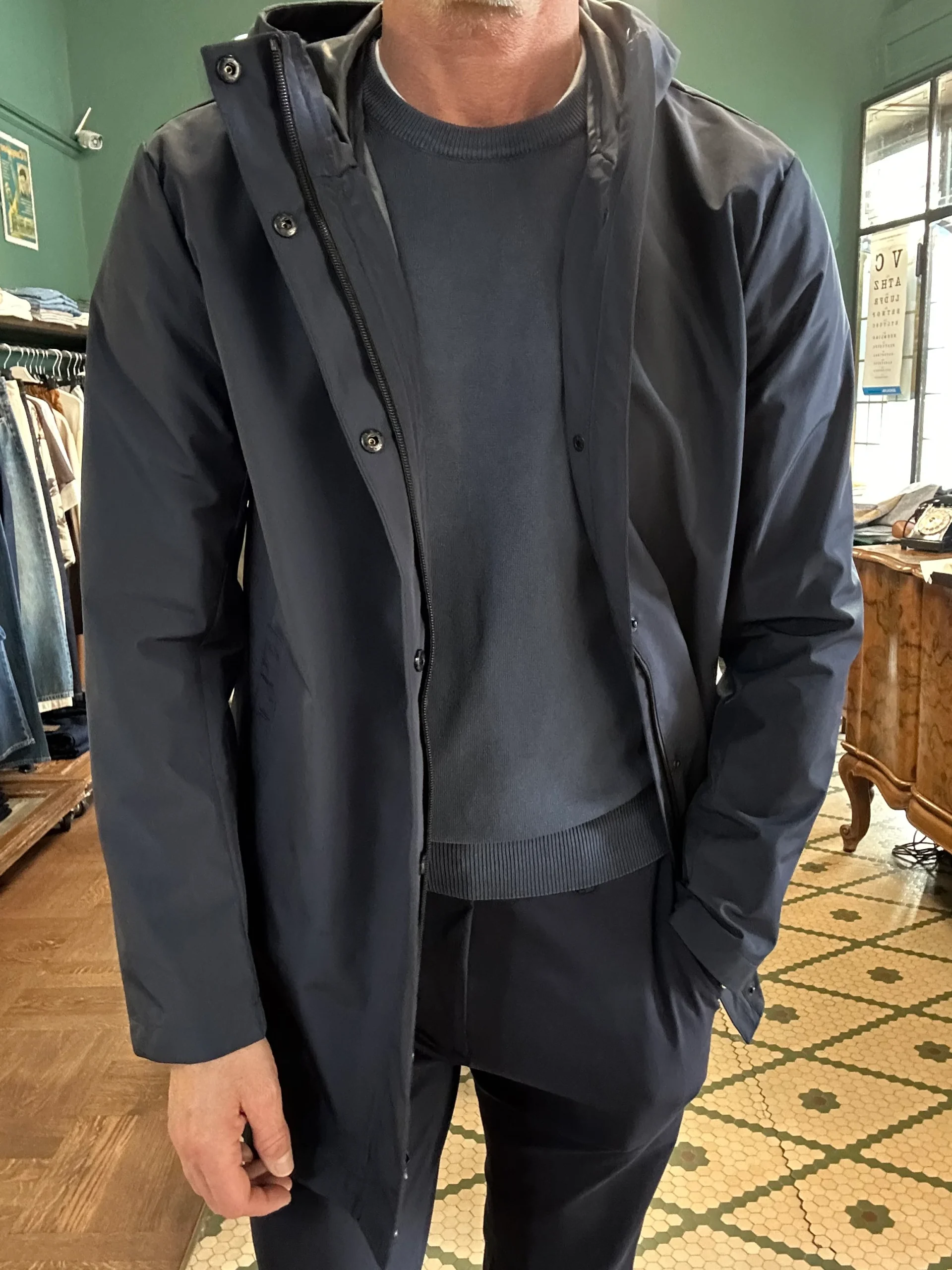 Parka impermeabile blu - immagine 5